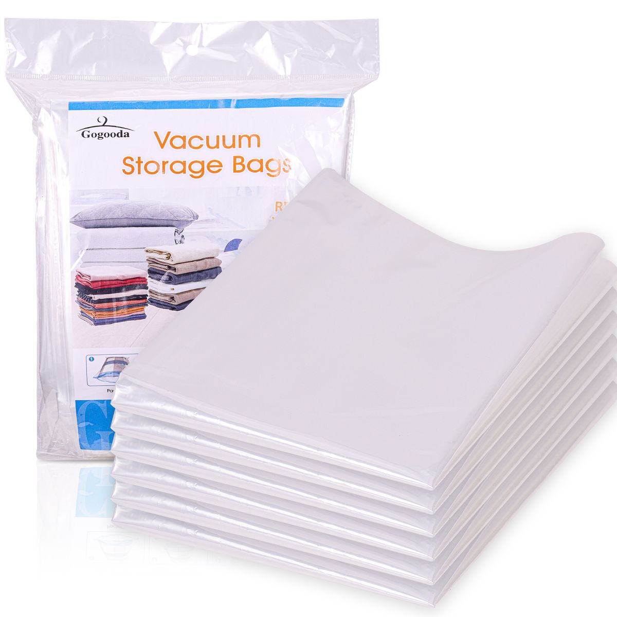 6 Pack Travel Compression Bags Vacuum Packing Roll Up Space Saver Bags