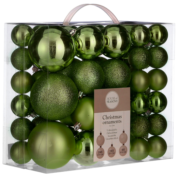 Christmas Baubles: Dark Green - 46 pieces