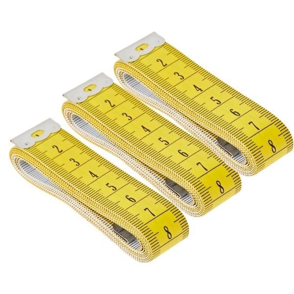 Source Direct - Measuring Tape - Tailoring Tape 150cm - Yellow (Pack of 6)