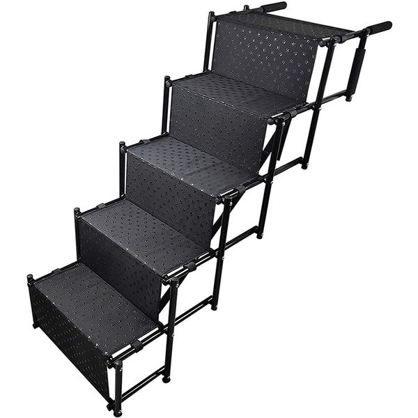 Heavy-Duty 5-Step Foldable Pet Stairs for Bakkies, SUVs &amp; High Beds