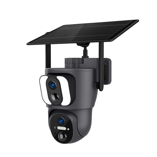 Dual Lens Solar Camera - Full Color Night Vision