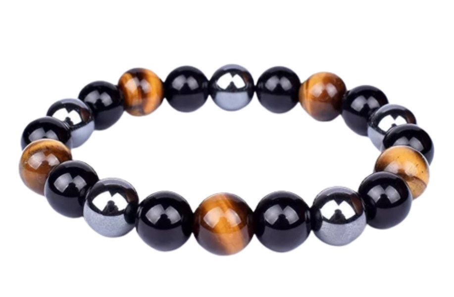 Triple Protection Bracelet/Beaded Bracelets for Men Women/Tigers Eye ...