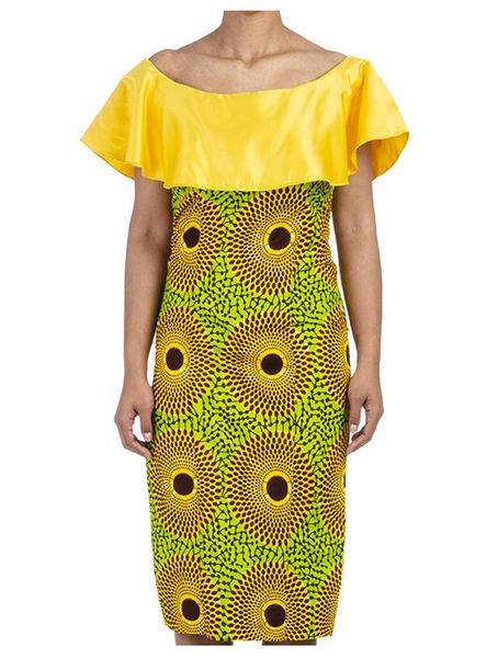 Circles Printed Cape Dress