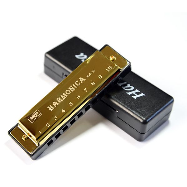 10-Hole Titanium Harmonica in C - Ideal for Kids and Beginners