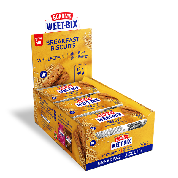 Bokomo Weet-Bix Breakfast Biscuits Wholegrain 12x40g Biscuits Packs