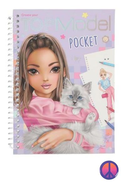 Top Model Pocket Colouring Book with Peace Badge