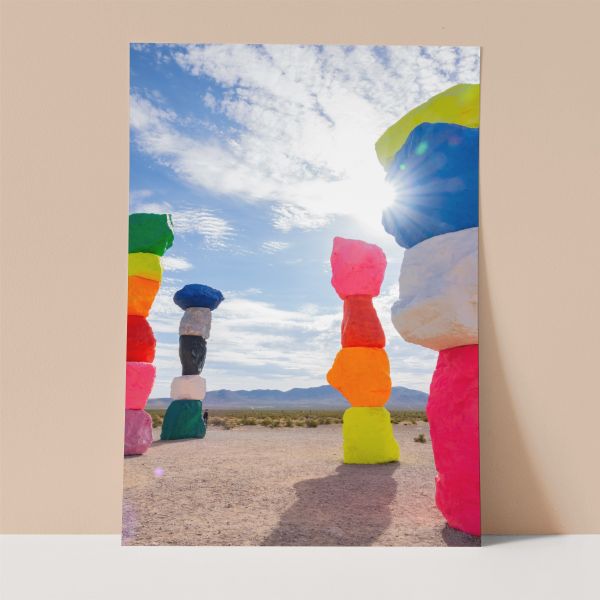 Seven Magic Mountains Sunlight Wall Print