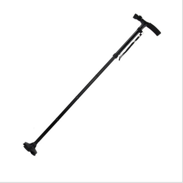 Folding Walking Stick - Adjustable - Lightweight - Black Flowers