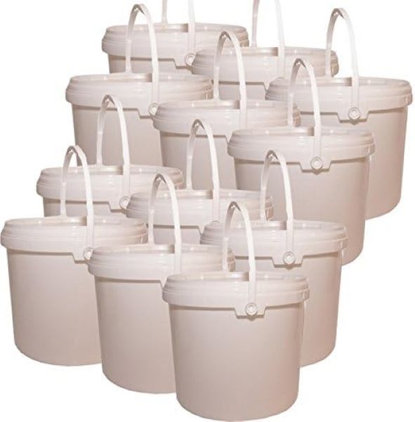 White Economy Bucket with Lid 5L