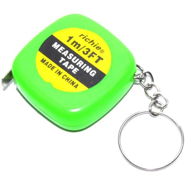 Novelty Mini Tape Measure Key ring - Green