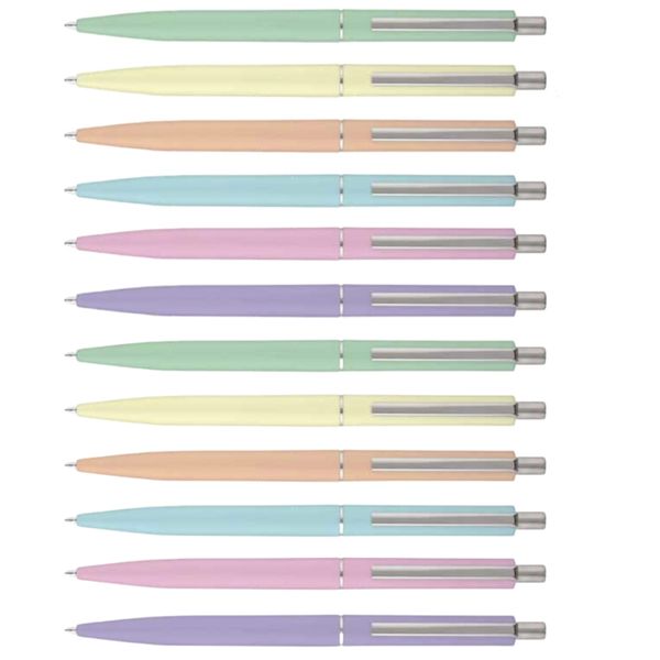 Pen Set - Retractable Medium 1.0mm Novelty (Assorted Pastel, 12 Pack)