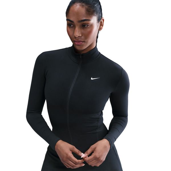 Nike Women's One Fitted Dri-FIT Full-Zip Jacket - Black/White