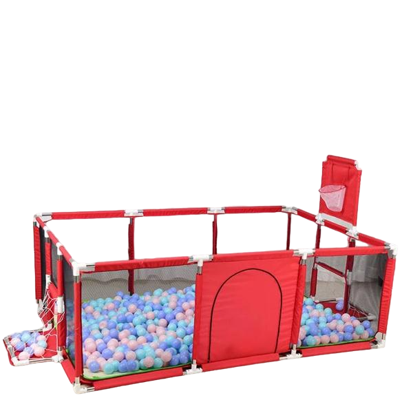 Baby Playpen Safety Barriers with Playing Balls - Red
