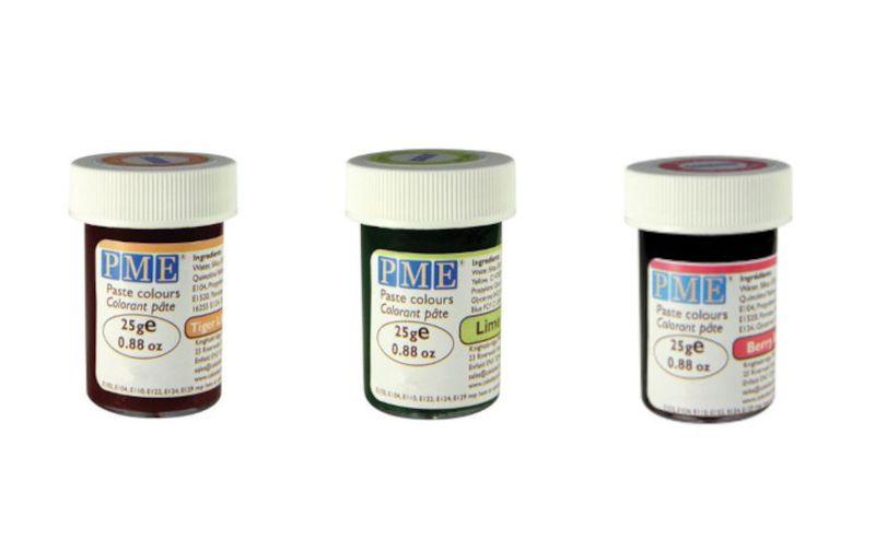 PME Food Cake Icing Fondant Colouring Paste Gel - 3 x 25g Colour Set