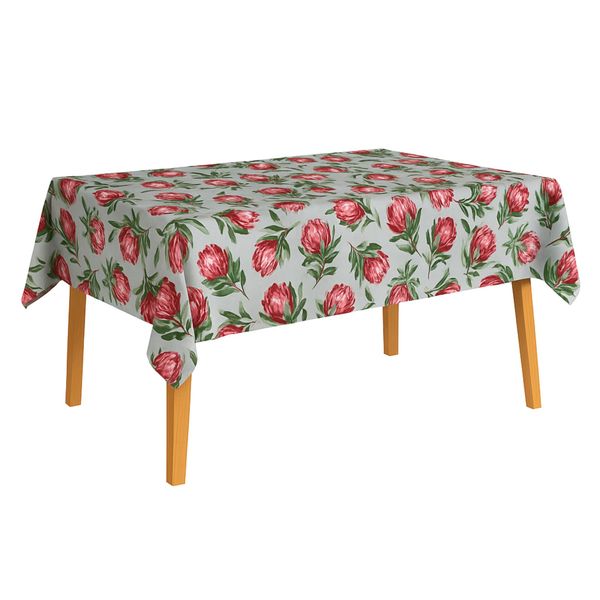 Protea Mist Tablecloth - Easy Care - Stain Resistant - 140x240cm - Grey