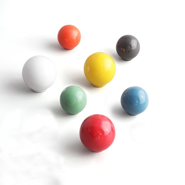 Minimalist Ceramic Knob Handles Colorful and Stylish Furniture Pulls Round