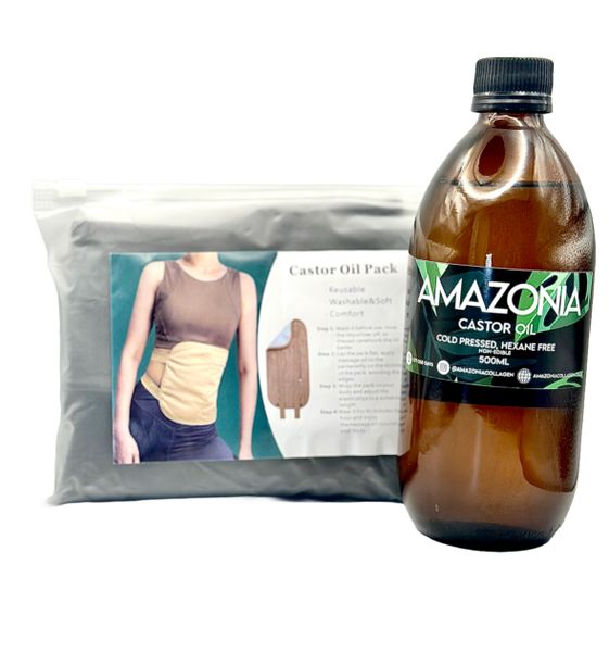 Amazonia Castor Oil Pack 2 Piece with 500ml Castor Oil