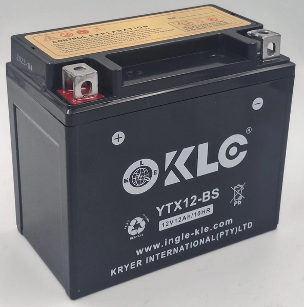 KLE YTX12-BS 12v 12ah/10hr Motorcycle Battery