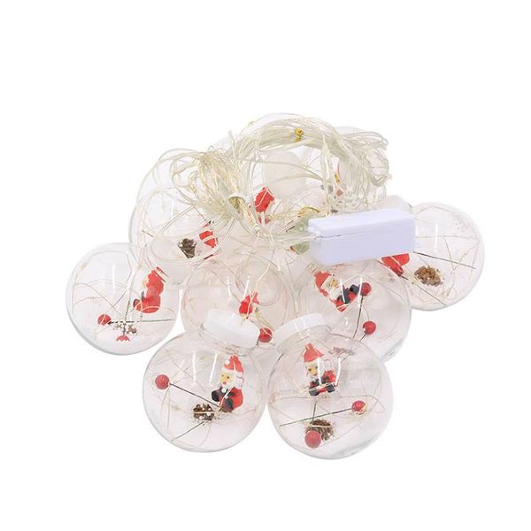 3m Warm White 10 Santa Balls LED Curtain Light