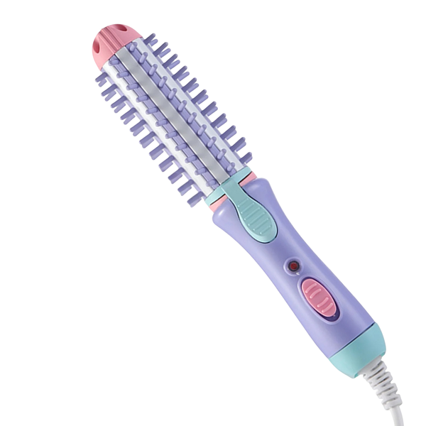 2-in 1 Ceramic Curling Brush Mini Hair Curler Straightener