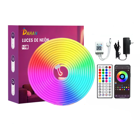 DAHAN 10m RGB LED Neon Strip Light Bluetooth APP Control Waterproof Image
