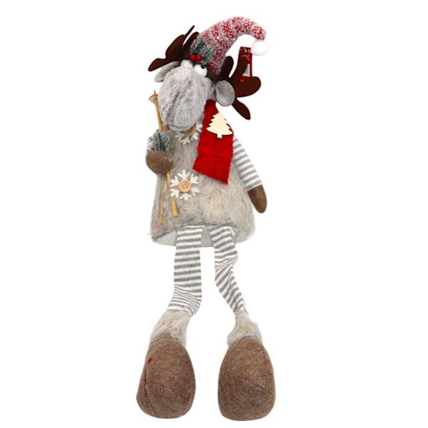 75cm Plush Moose With Skis Poles