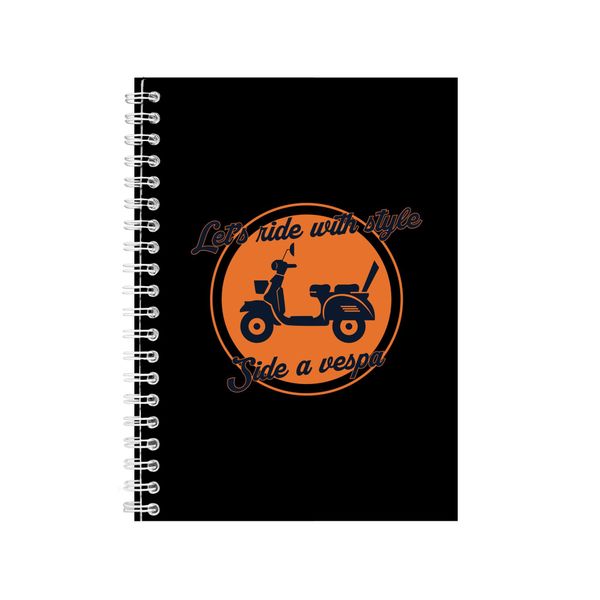 Let_s Ride With Style Notebook Scooter Gift Idea A4 Notepad 149