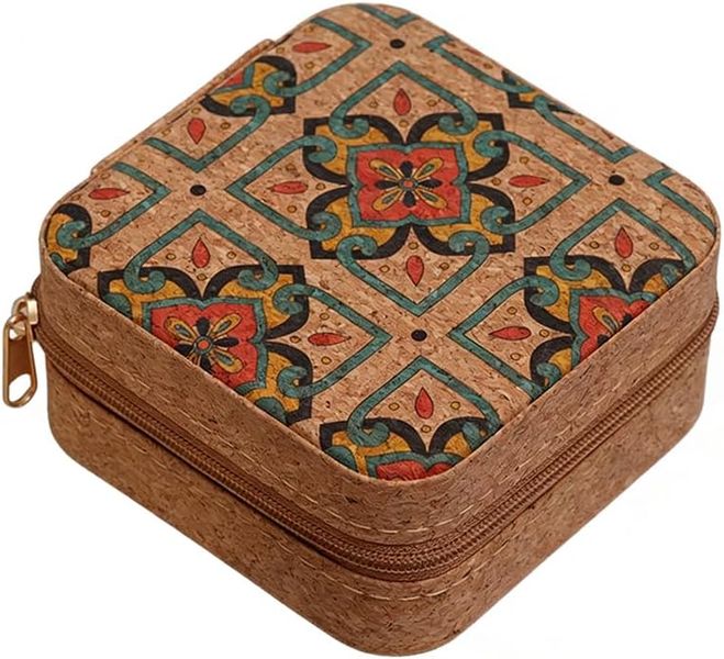 Travel Jewelry Case Small Retro Print Jewelry Organizer Box