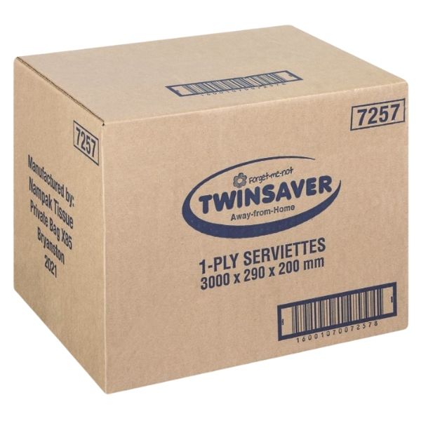 Twinsaver - Serviettes (1 Ply) - 3000 Sheets (White)