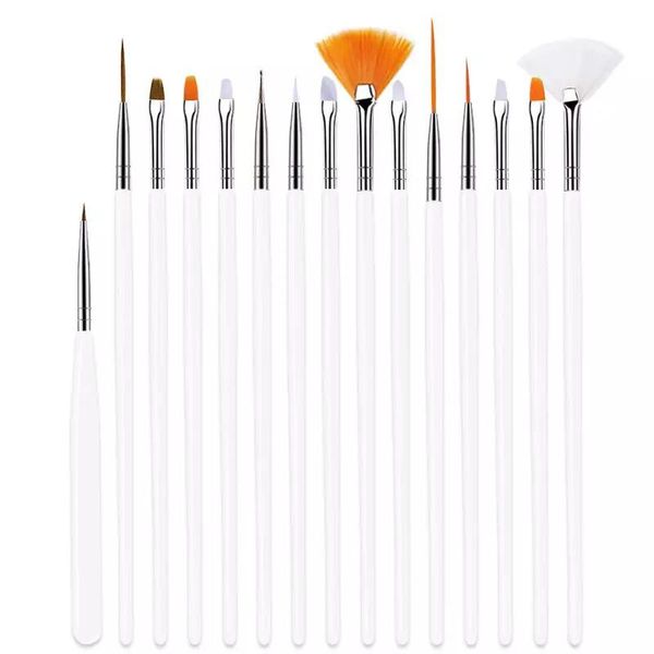 15 Pieces Acrylic Nail Art Brush Set with Nail Art Design Tools