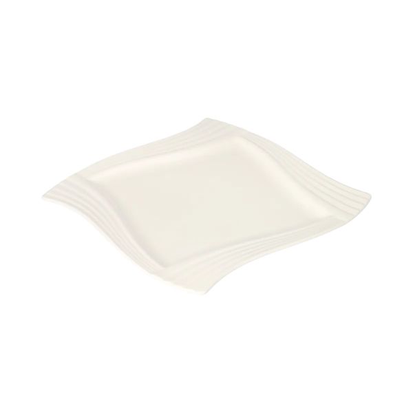 White Motion Shape Side Plate 19cm - Set of 8