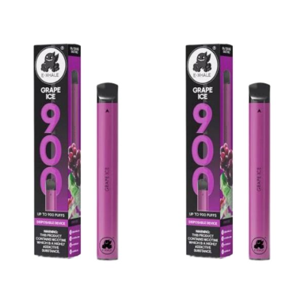 E-Xhale 900 Puffs Disposable Vapes - Grape Ice (Pack of 5)