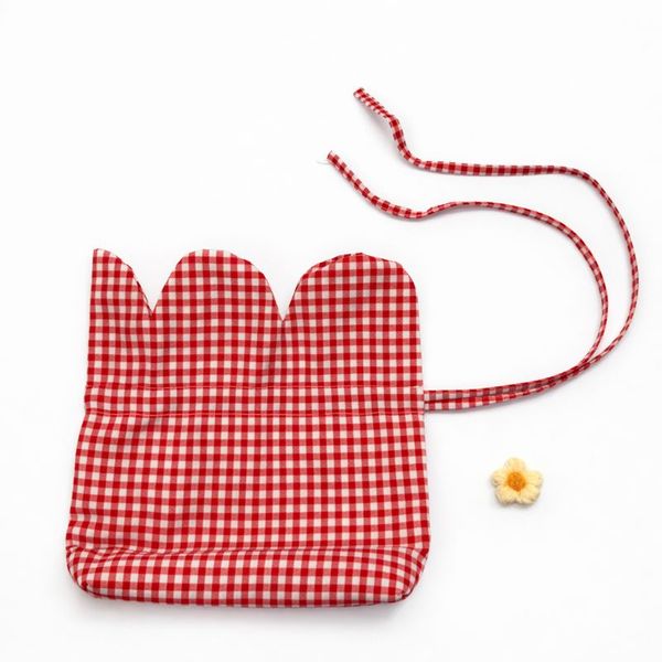 Cotton Canvas Drawstring Storage Bag with Adjustable Cord and Flower Pin