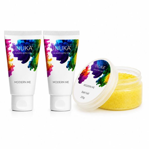 Inuka Modern Me Body Wash, Body Lotion and Bath Salt Set - Yellow for Her