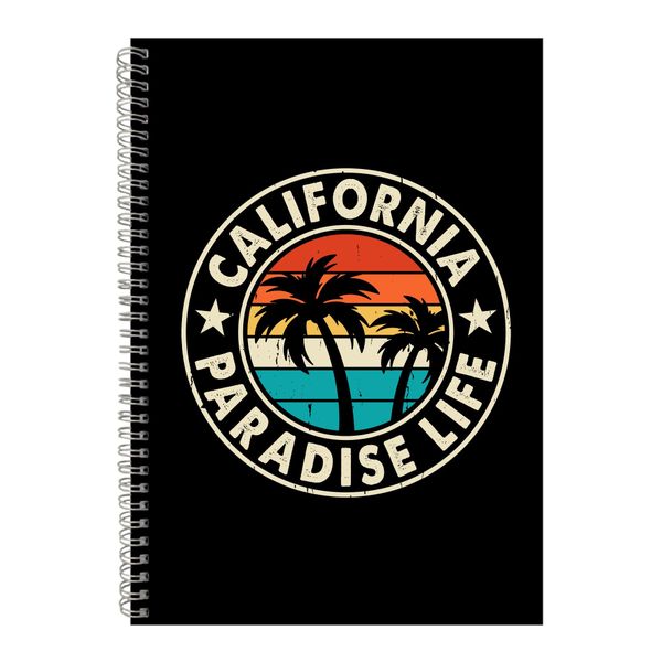 Paradise A4 Notebook Spiral Lined Trendy Surfing Graphic Notepad Present098