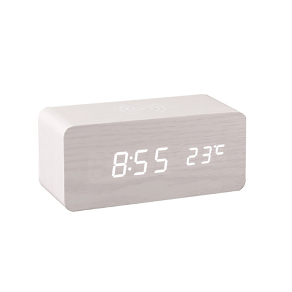 Wooden Wireless Charging Alarm Clock