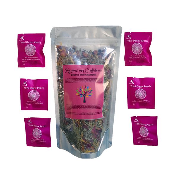 Yoni Steaming Herbs (4 Steam) With 6 Yoni Detox Pearls- Natural Herbs