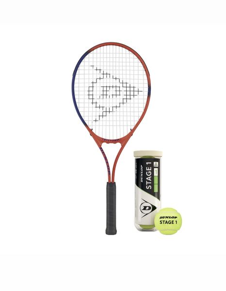 DUNLOP Tristorm JNR 25 Tennis Racket and Green Tennis Ball Starter Combo
