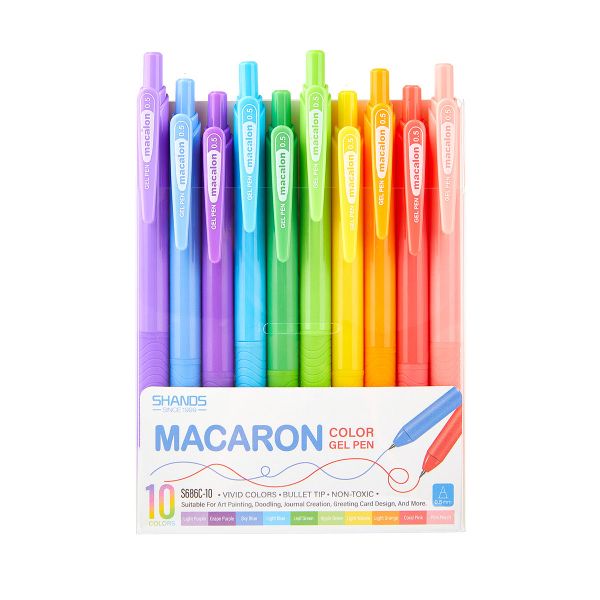 10pcs 0.5mm Retractable Multicolor Ink Gradient Color Aesthetic Pen