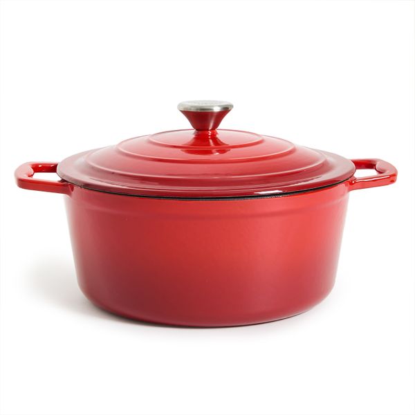 George &amp; Mason - 4 Litre Cast Iron Casserole - Red