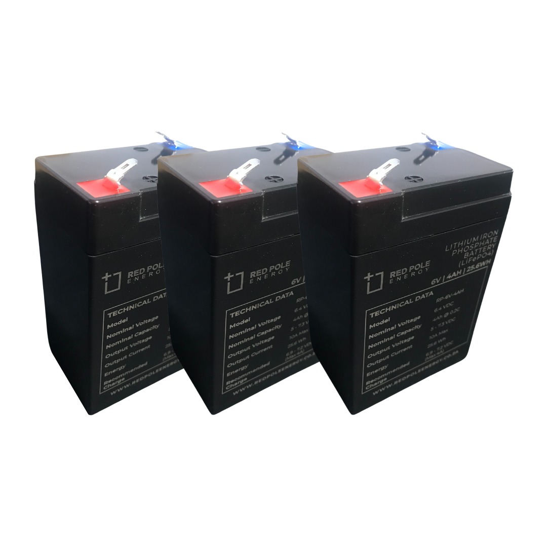 6V 4Ah Lithium Battery x 3 replacement batteries Shop Today