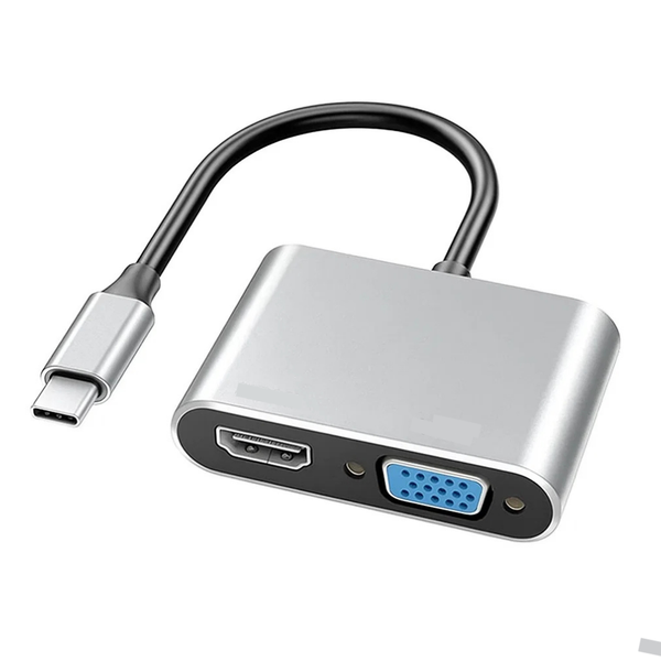 USB-C to HDMI 4k Video Adapter+VGA Compatible With Apple Max Samsung Laptop
