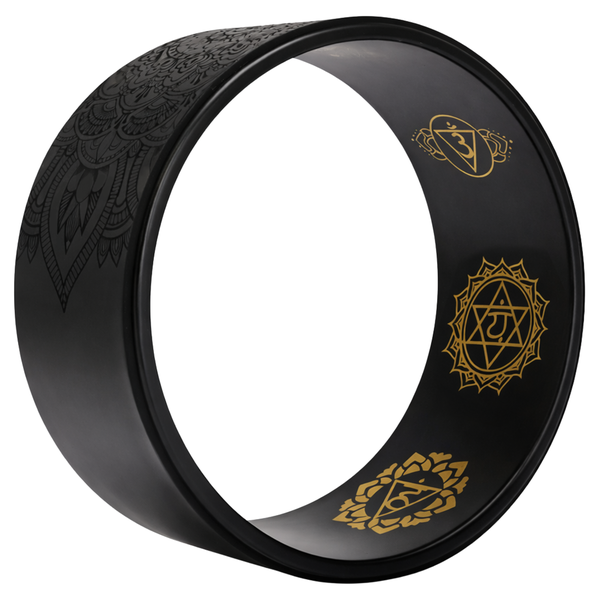 Midnight Gold Yoga Wheel - Premium Backbend, Stretch &amp; Flexibility Trainer