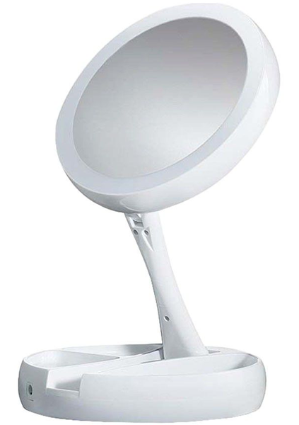 Round Fold Away LED Double Sided Mirror