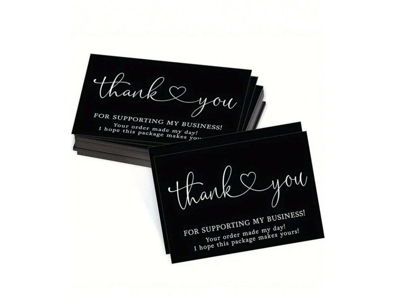 Thank You Cards Small Business, Calligraphy Black Thank you cards