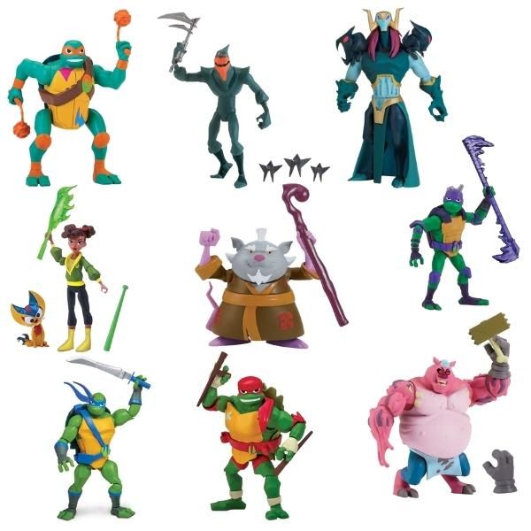 Rise of The Teenage Mutant Ninja Turtles Toy Action Figures - 9 Figures