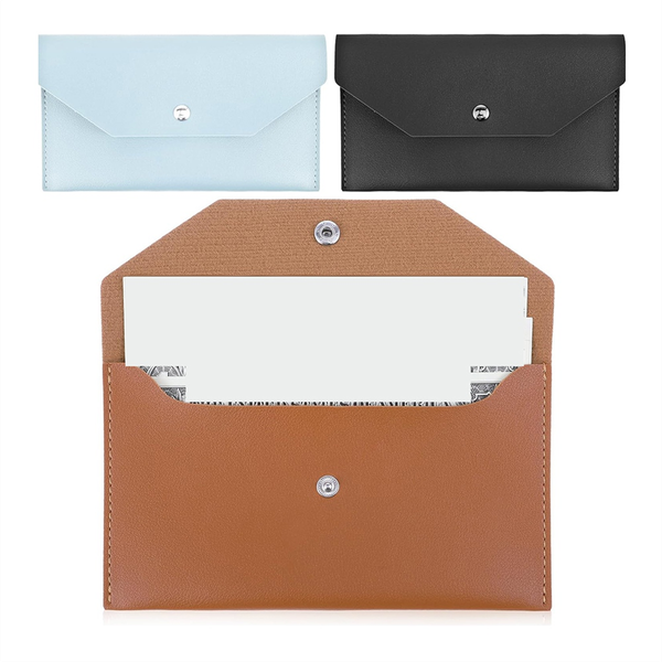 3 Pcs Cash Envelopes Waterproof Money Envelopes Brown&amp;Black&amp;Blue