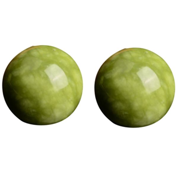 2PCS Marble Jade Baoding Chinese Health Stress Exercise Balls