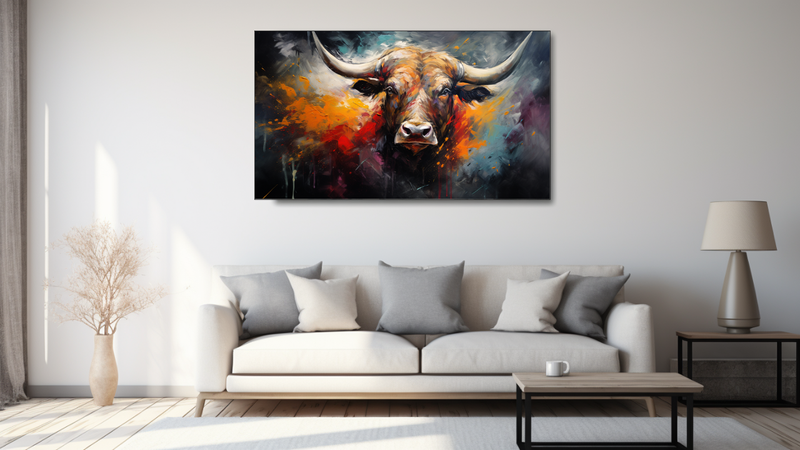 Canvas Wall Art - Bull Creative Art - HD0193
