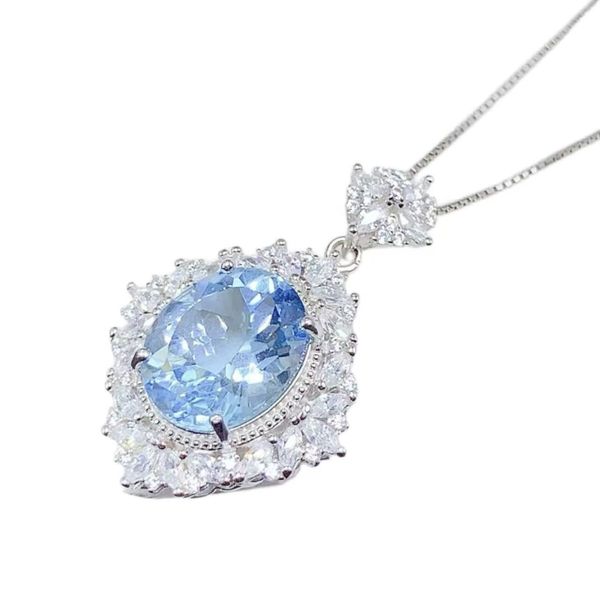 Blue Topaz Pendant, Kind Blue Necklace For Women